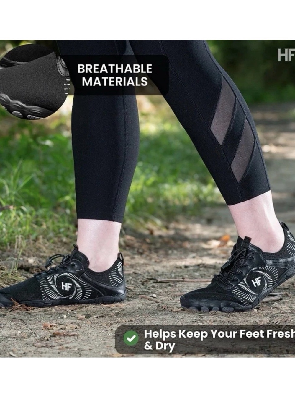 HF Barefoot Shoes Size 42 Men 9 Women 11 Minimalist Water Trail Running Black